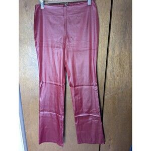 VTG Small Deep Red Von Mozart 90s Y2K Low-Mid Rise Pants USA Made  Shiny AS IS